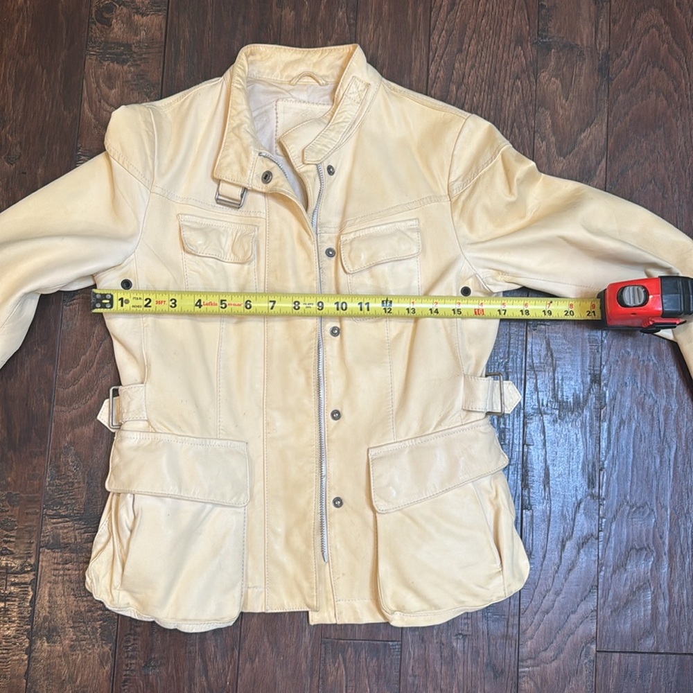 Banana Republic ivory leather moto jacket size XS - Picture 4 of 4